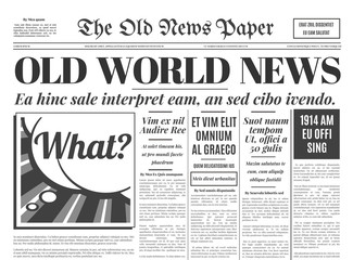 Old newspaper design vector template.
