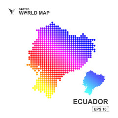 Fototapeta na wymiar Map Of Ecuador Dotted Vector,Abstract computer graphic colorful