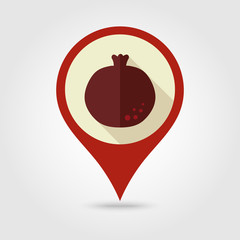 Garnet flat pin map icon. Fruit