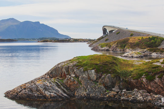 Famous norwegian Atlantic Ocean Road, Norway