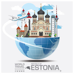 Republic Of Estonia Landmark Global Travel And Journey Infograph