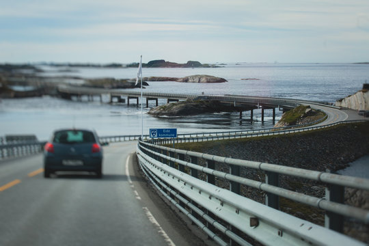 Famous norwegian Atlantic Ocean Road, Norway