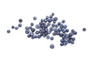bunch of ripe blueberries isolated macro shot