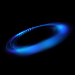 Circular lens flare. Abstract rotational galaxy. Beautiful ellipse border. Luxury shining hole. Rotational lines. Power energy element. Space for message. Abstract ring background.