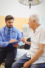 Patient consulting a doctor