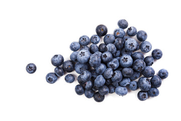 bunch of ripe blueberries isolated macro shot