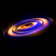 Circular lens flare. Abstract rotational galaxy. Beautiful ellipse border. Luxury shining hole. Rotational lines. Power energy element. Space for message. Abstract ring background.