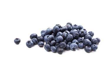 bunch of ripe blueberries isolated macro shot