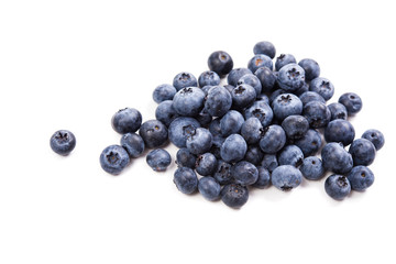 bunch of ripe blueberries isolated macro shot
