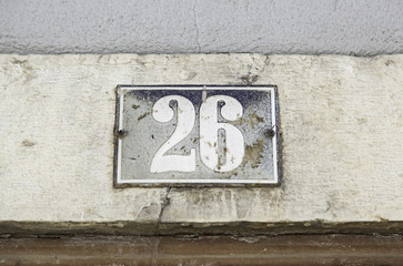 Number twenty-six on a wall