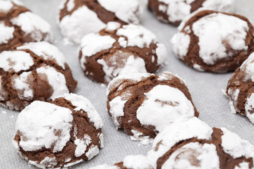 making chocolate cookies