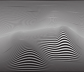 optical art opart striped wavy background abstract waves black a