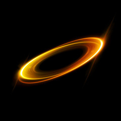 Circular lens flare. Abstract rotational galaxy. Beautiful ellipse border. Luxury shining hole. Rotational lines. Power energy element. Space for message. Abstract ring background.