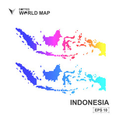 Map Of Indonesia Dotted Vector,Abstract computer graphic graphic colorful