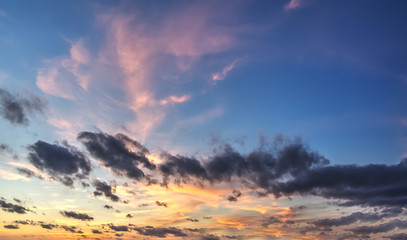 orange and blue sky at dusk