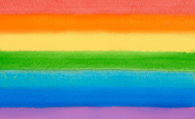Watercolor painting of rainbow color