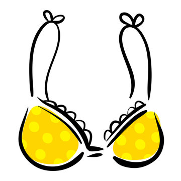 Yellow brassiere drawing ink sketch