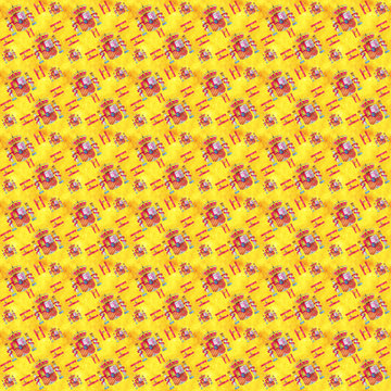 Spanish flad and coat of arms seamless pattern.Flag and coat of arms of Spain background usable for decoration, textile or paper prints, scrapbooks,planner supplies.