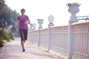 sporty woman jogging