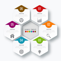 Vector illustration infographics six options.