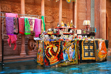 Sale of Indian shawls, rugs and Souvenirs