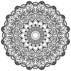 Vector henna tatoo mandala. Mehndi style.Decorative pattern in oriental style.
