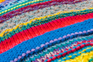Fototapeta na wymiar striped colorful wool texture