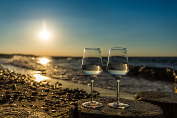 wein am strand