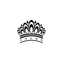 Royal Crown Icon - Isolated On White Background. Vector Illustration, Graphic Design. For Web, Websites, Print Material