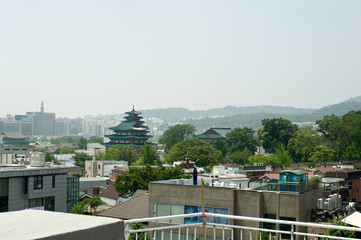 Bukchon Hanok village in summer in Seoul