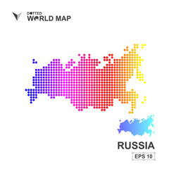 Map Of Russia Dotted Vector,Abstract computer graphic colorful