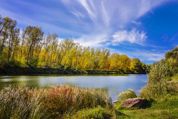 Siberian river Berd in autumn