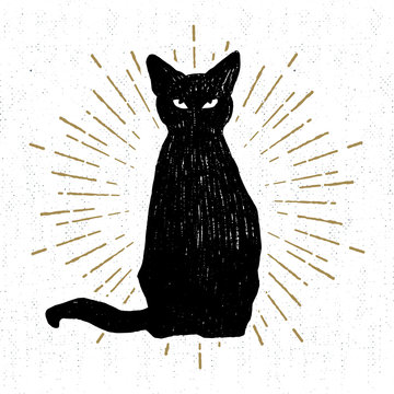 Set Of Black Cat Icons Stock Illustration - Download Image Now