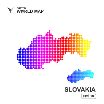 Map Of Slovakia Dotted Vector,Abstract computer graphic colorful