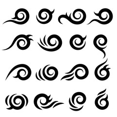Spirals and curls abstract symbols.