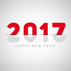 Happy new year 2017, creative greeting card design, simply vector design element