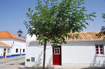 Fototapeta na wymiar Traditional houses of the coast of the Alentejo, Porto Covo, Por