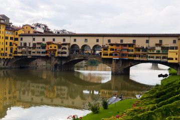 Fototapeta na wymiar Italy Ponte Vecchio Florence Horizontal