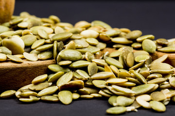 Pumpkin unshelled seeds texture