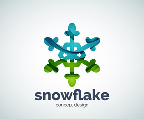 Obraz premium Vector Christmas snowflake logo template