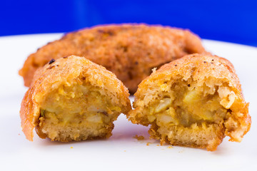 Indian food - vegetarian  bread roll with stuffed potatoes