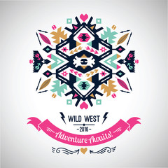 Seamless colorful pattern in tribal style