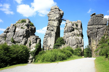 Mystic site Externsteine in Westphalia, Germany
