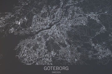 Cartina di Göteborg, vista satellitare, città, Svezia
