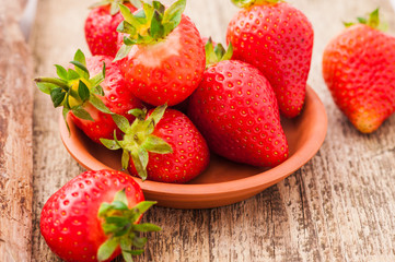 fresh ripe red strawberries
