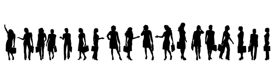 Vector silhouette of businesswoman.