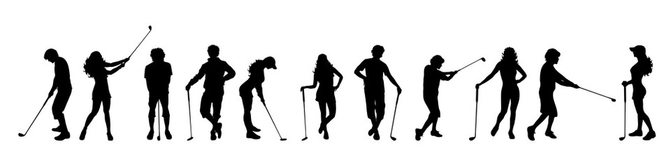 Vector silhouette of people.