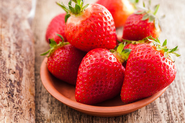 fresh ripe red strawberries