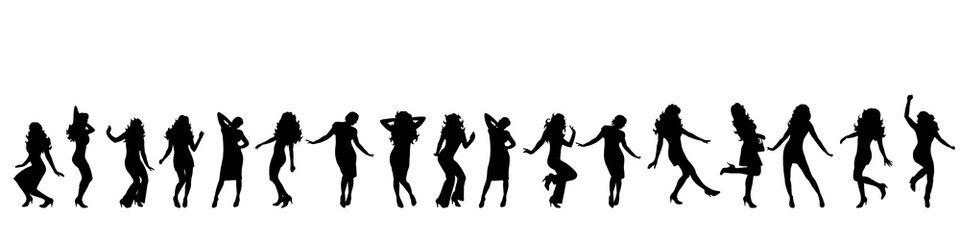 Fototapeta premium Vector silhouette of girls.