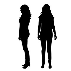 Vector silhouette of girls.